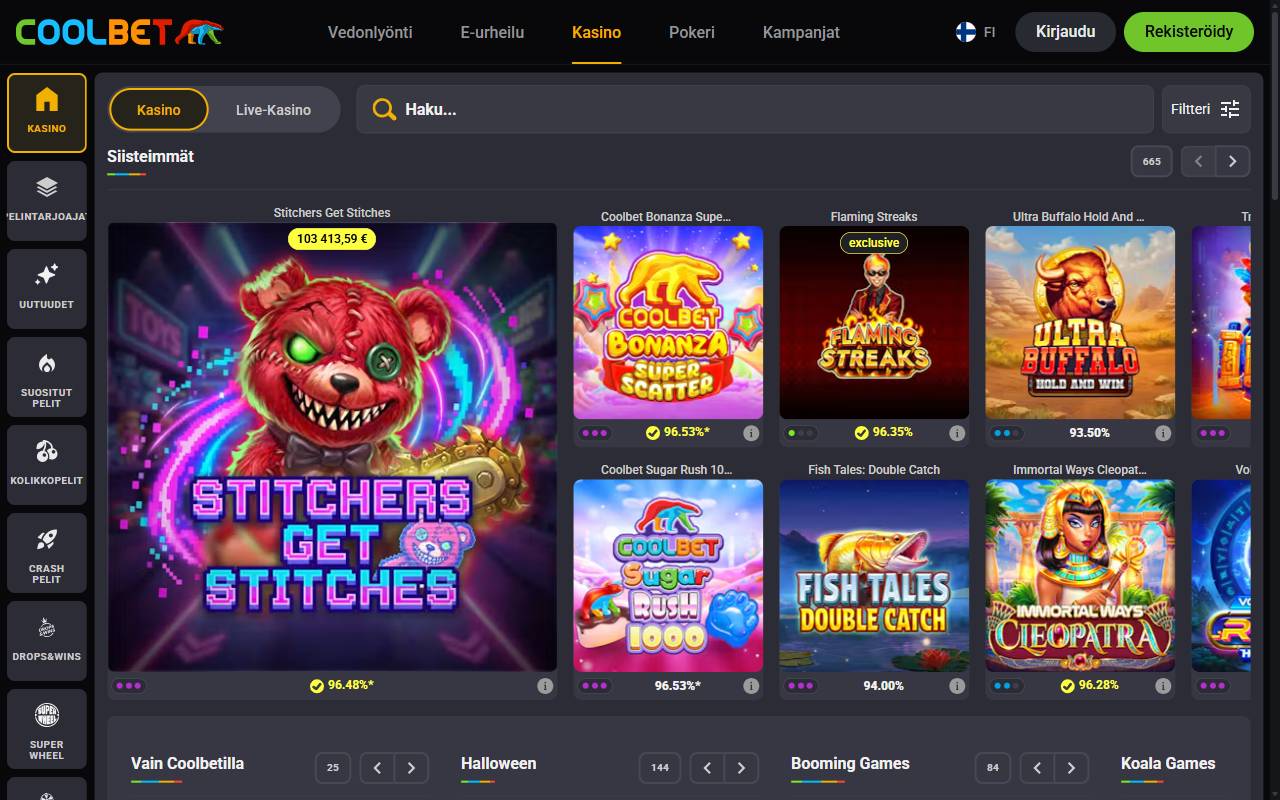 Coolbet: etusivu 27.10.2026