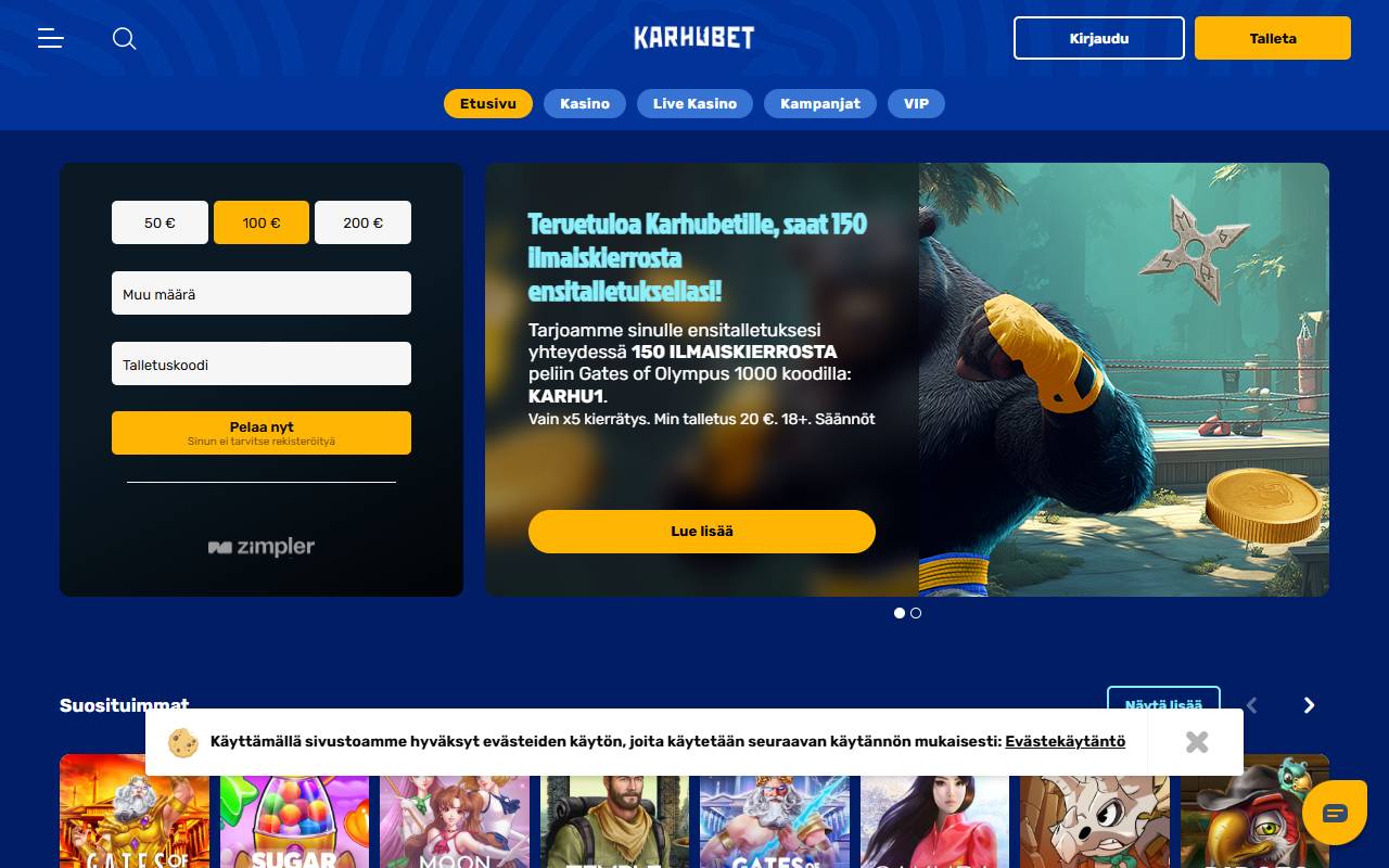 Karhubet: etusivu 14.10.2026