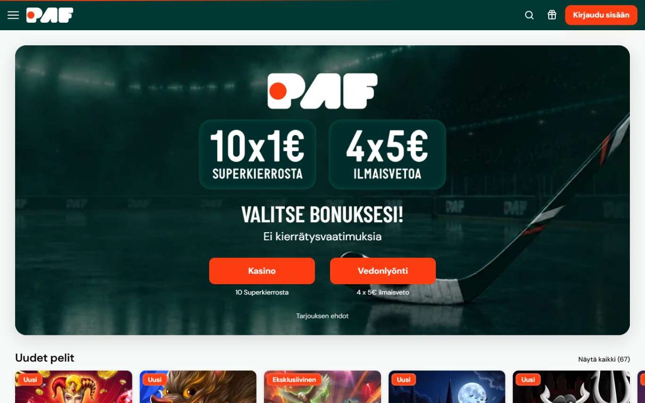 Paf: etusivu 26.10.2026