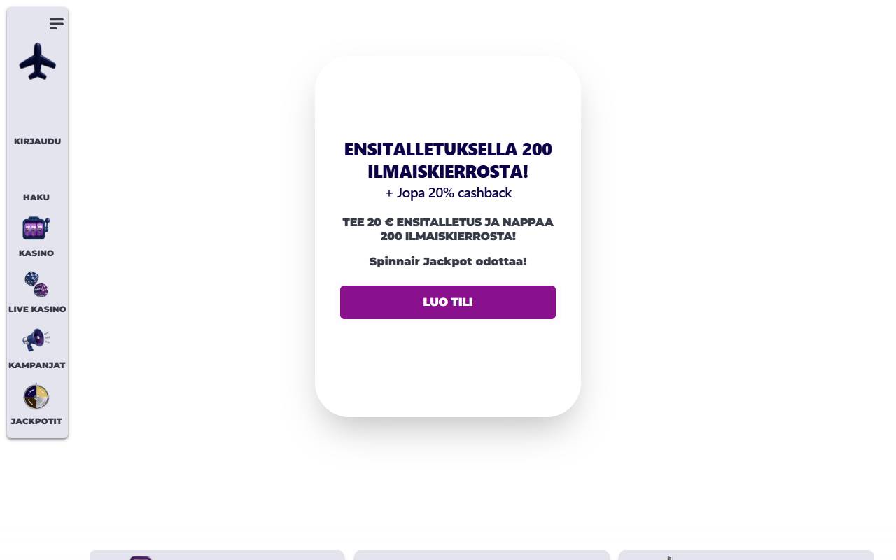 Spinnair: etusivu